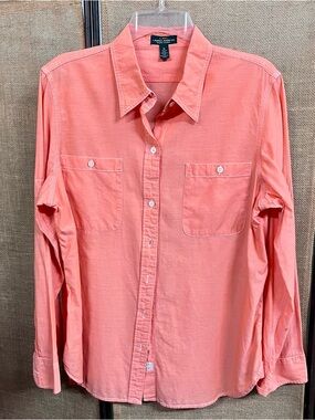 Lauren Ralph Lauren Coral Button-Down Long Sleeve Shirt